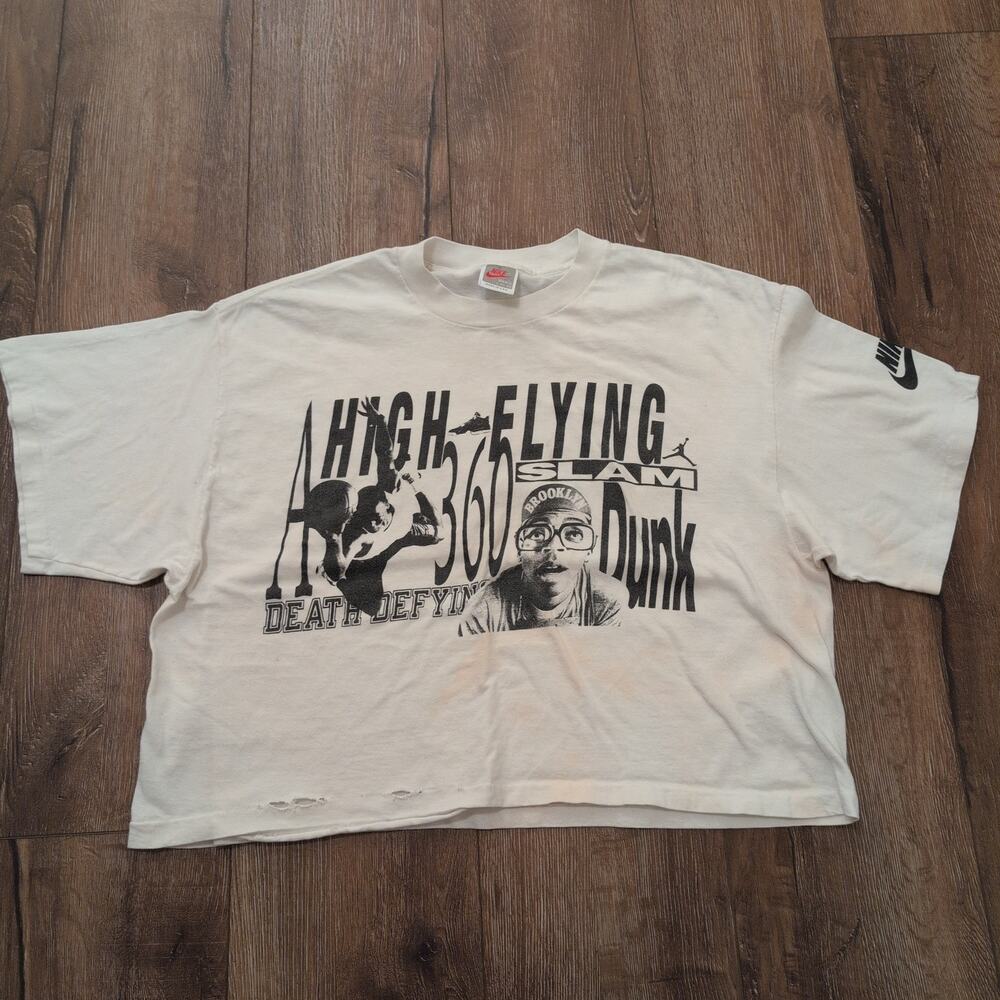 VTG Nike Air Jordan High Flying Men's Large Spike Lee Poster Shirt NBA MJ USA